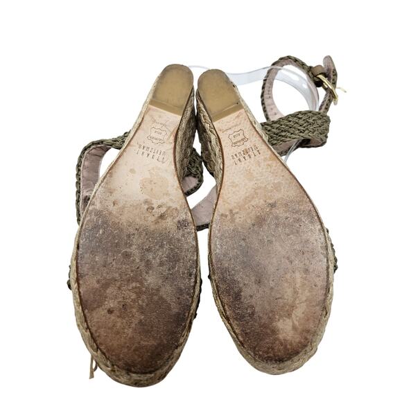 Stuart Weitzman 8 Espadrille Sandal Ankle Strap Coastal Boho Braided straw - Picture 4 of 6